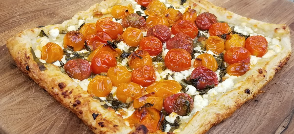 Cherry Tomato Basil and Feta Crostata - Wander. Cook. Eat.